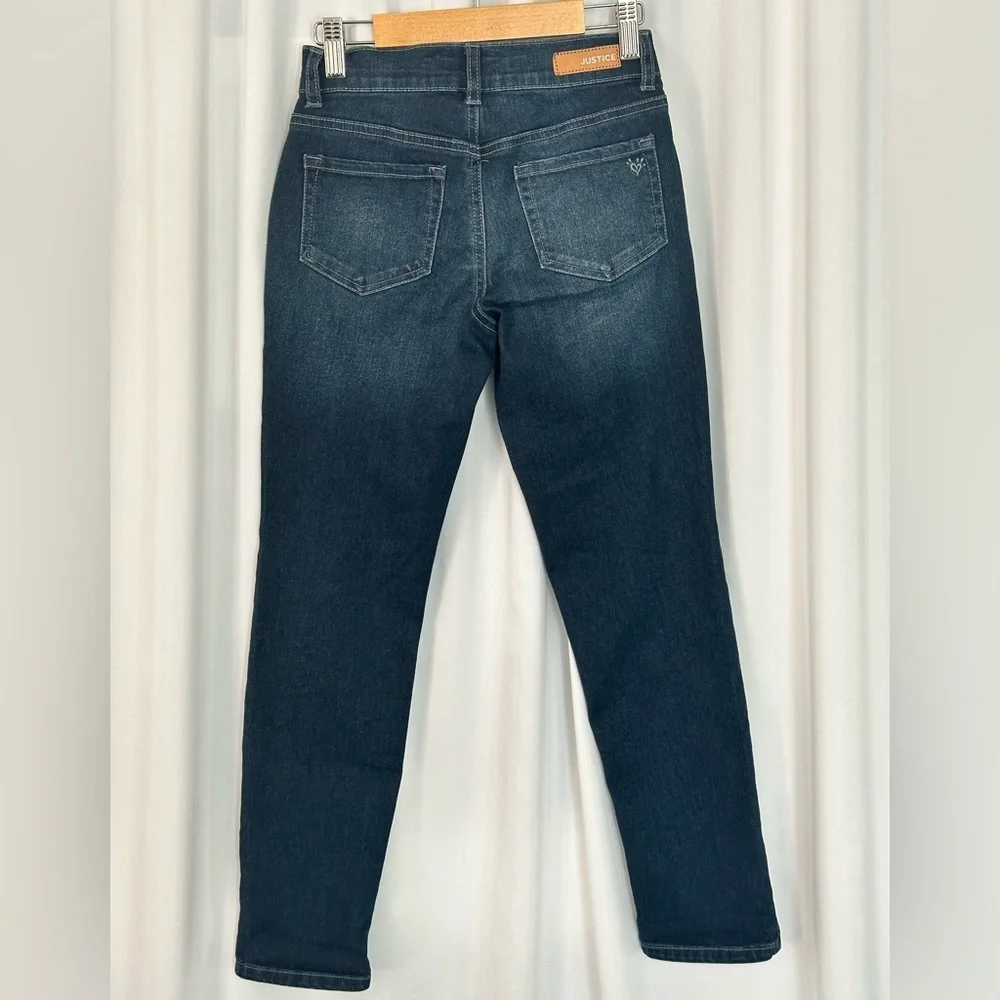 Justice Girls Girlfriend Jeans Size 10 | Rainbow Sequin Distressed Denim (1218)